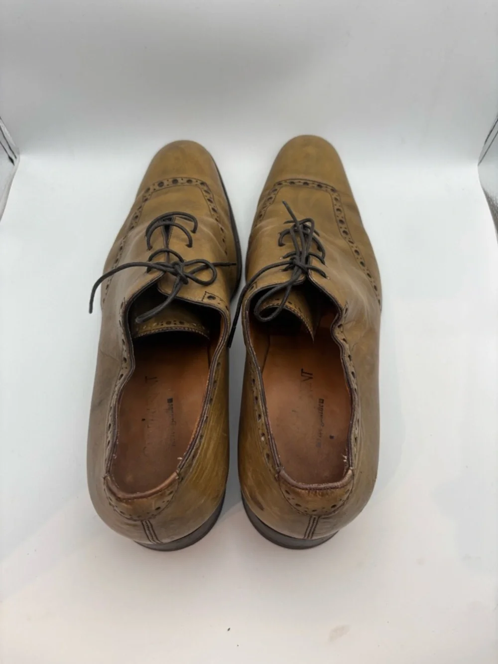 Yves Saint Laurent Men's Tan Leather Brogue Oxford Shoes
